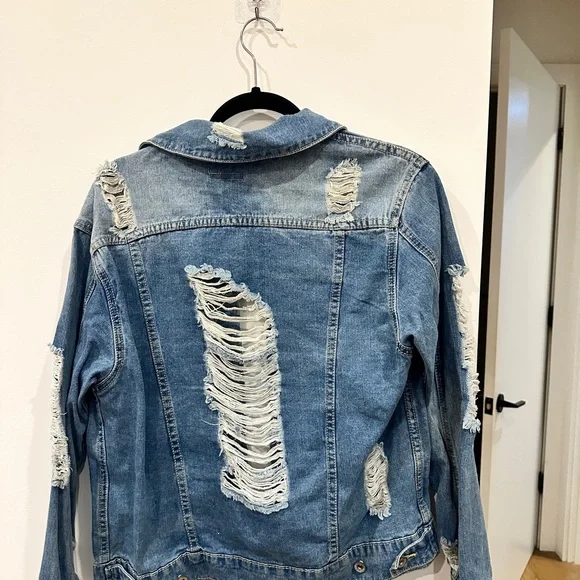 Nasty Gal Distressed Light Blue Denim Jacket - Picture 2 of 8